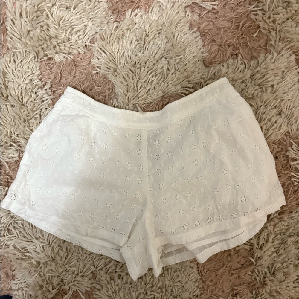 Ralph Lauren Kids White Eyelet Shorts